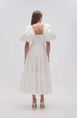 AJE CASA PUFF SLEEVE MIDI DRESS WHITE SIZE 4 for rent on The Volte - image 3