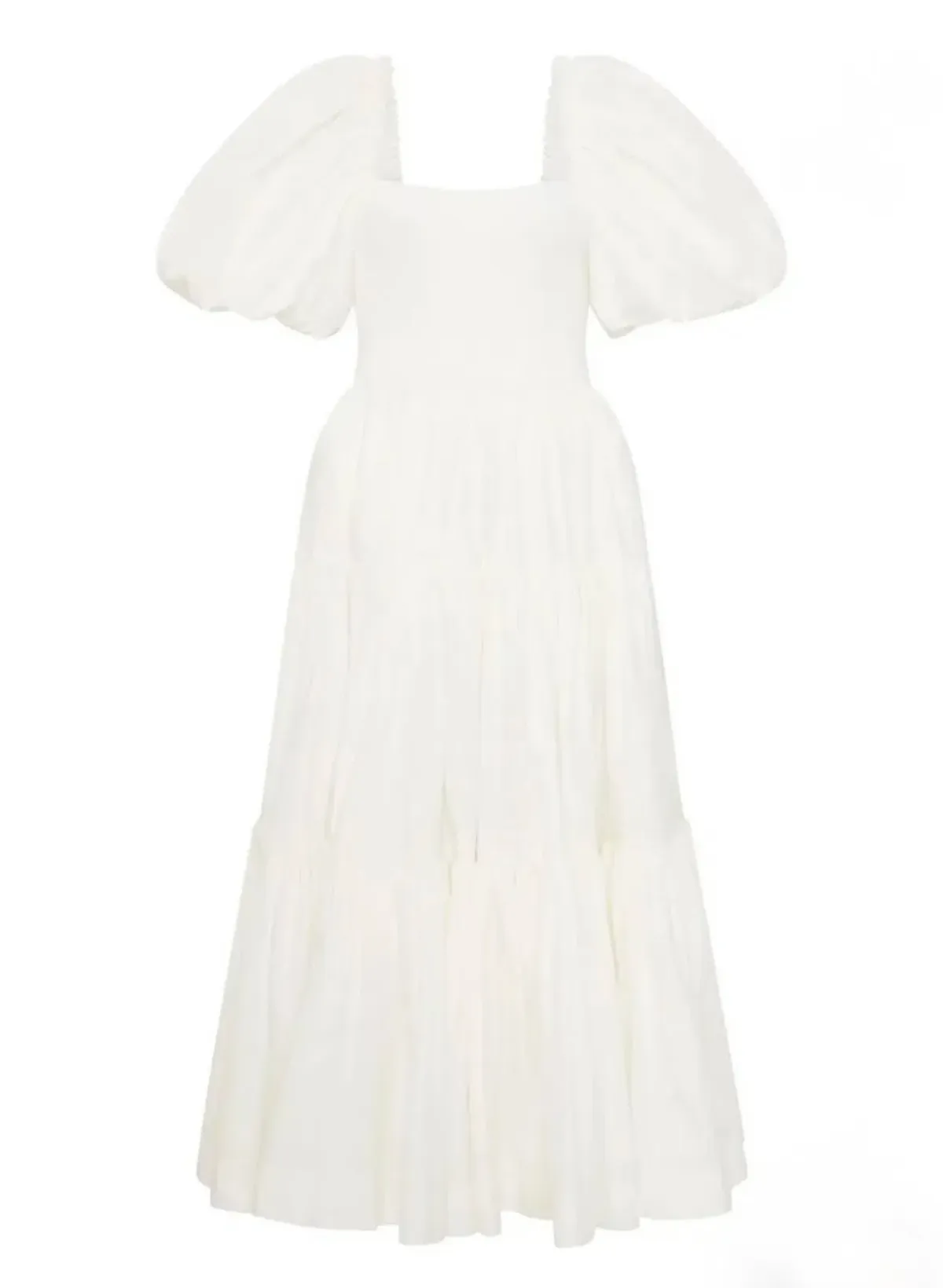 AJE CASA PUFF SLEEVE MIDI DRESS WHITE SIZE 4 - Image 4