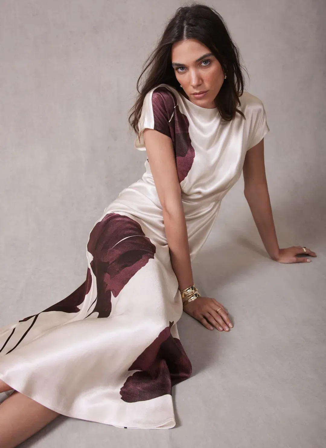 Mint Velvet Maroon Floral Size 16 for rent on The Volte - main image