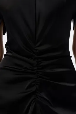 Mossman Black Ruched Dress Size 16 for rent on The Volte - image 4