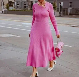 Aje Crescent Knit Midi Dress for rent on The Volte - image 2