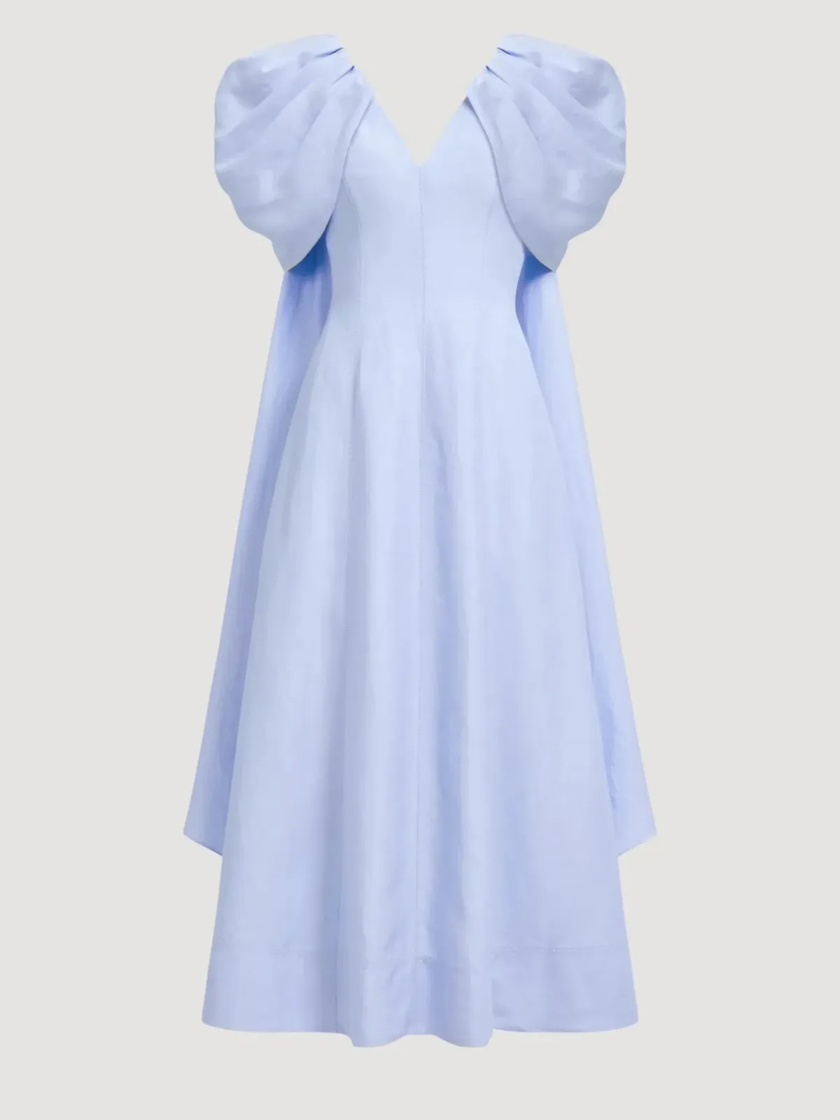 Aje Bisou Midi Dress Size AU 14 Pale Blue Puff Sleeve Gown - Image 3