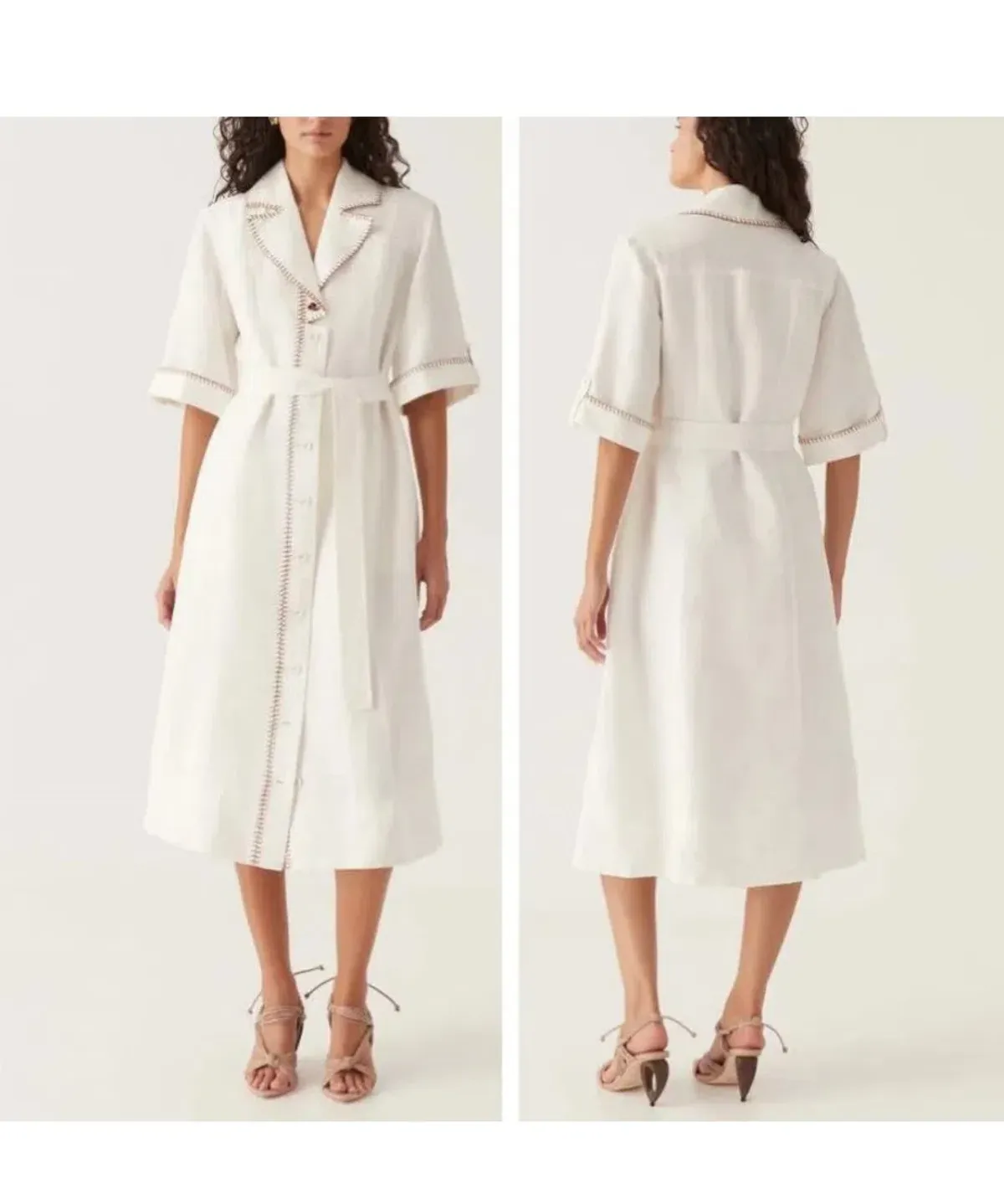 Aje White Shirt Dress Size 14 - Image 3