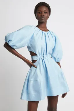 AJE PSYCHEDELIA CUT OUT MINI DRESS IN PALE BLUE SIZE 14 for rent on The Volte - image 1