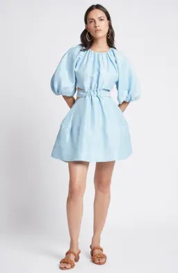 AJE PSYCHEDELIA CUT OUT MINI DRESS IN PALE BLUE SIZE 14 for rent on The Volte - image 2