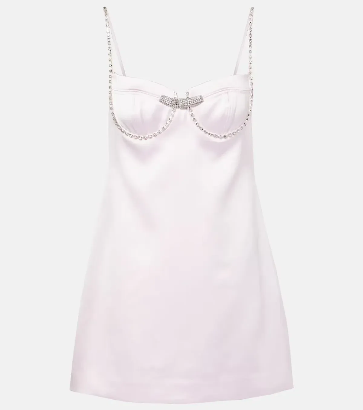 Self Portrait Embellished Satin Mini Dress - Image 1