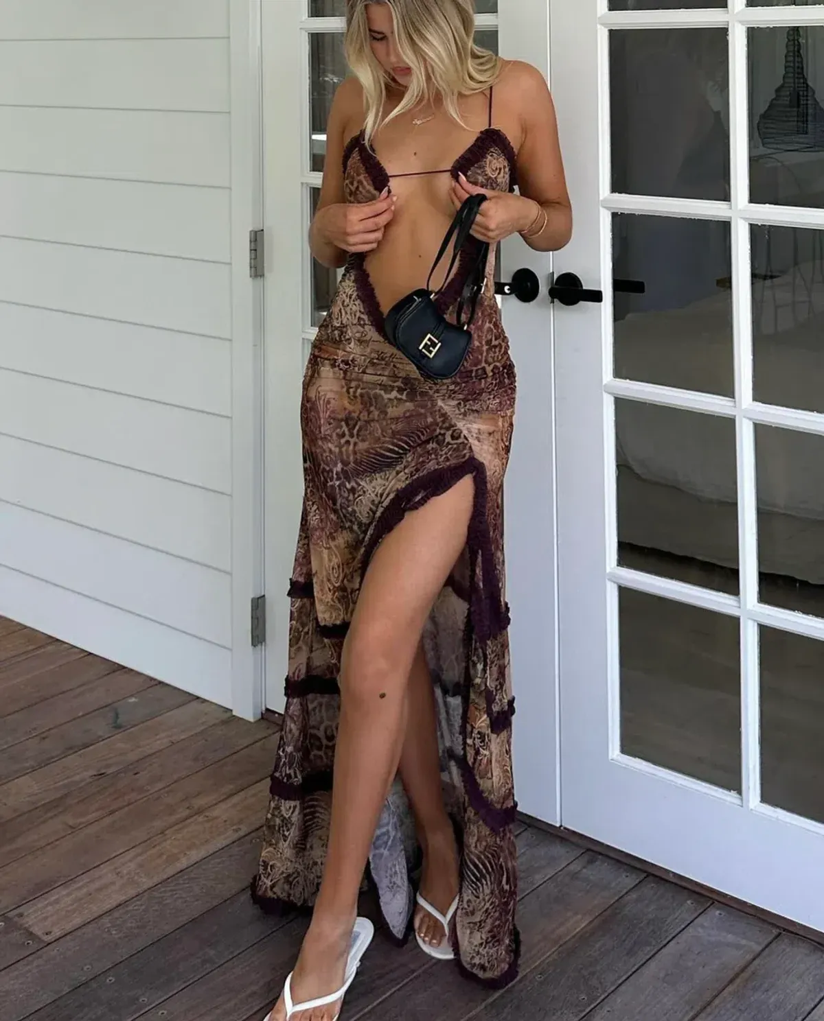 JADED LONDON Fatale Maxi Dress in Sunrose Size AUS 12 - Image 5