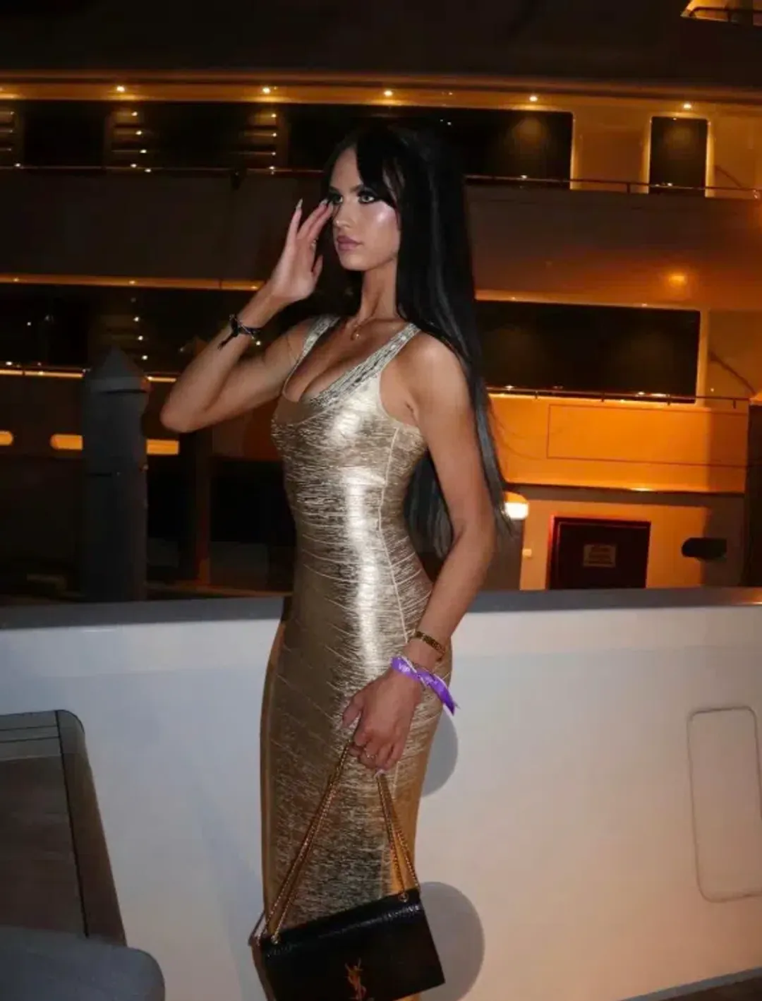 House Of CB The OG Gold Bandage Maxi Dress Size S / AU 8 for rent on The Volte - main image