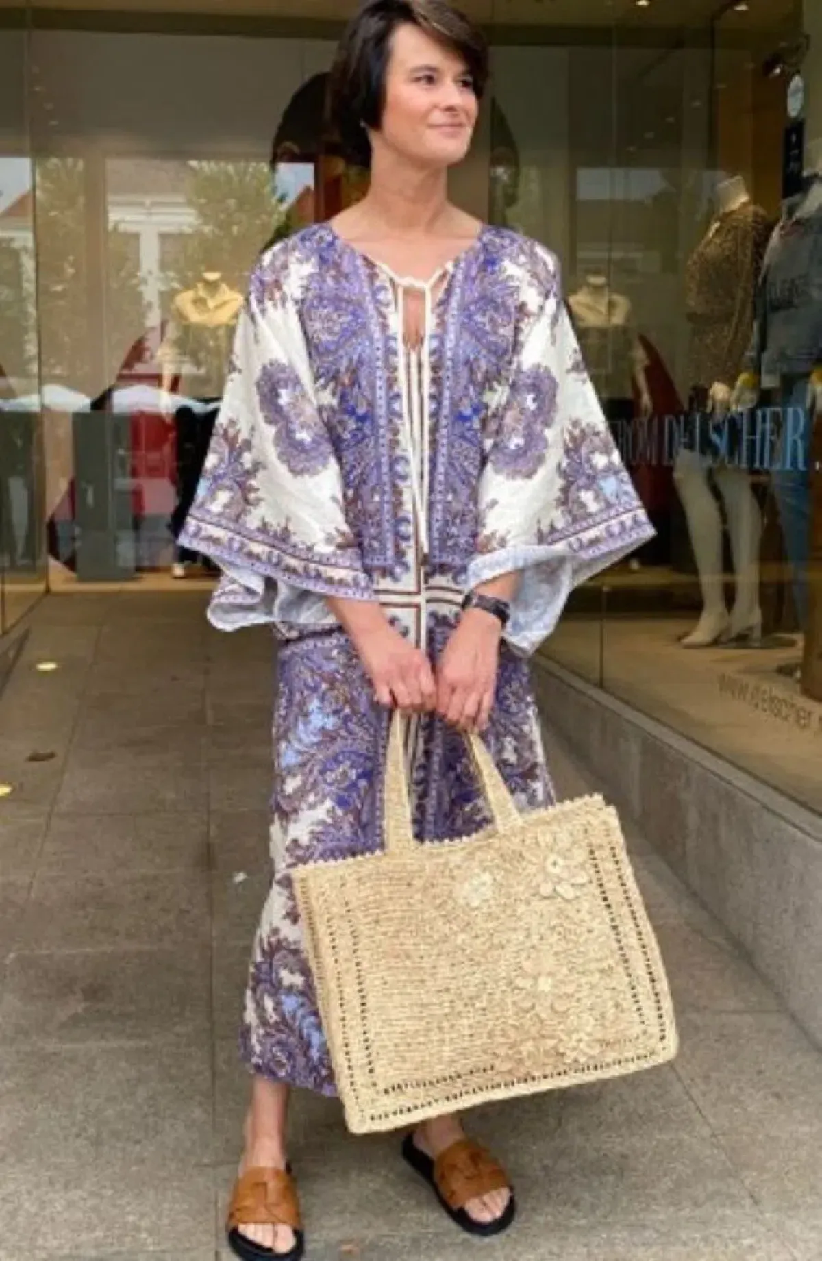 Zimmermann Ottie Paisley Linen Kaftan Purple Size 0 / Au 8 - Image 1