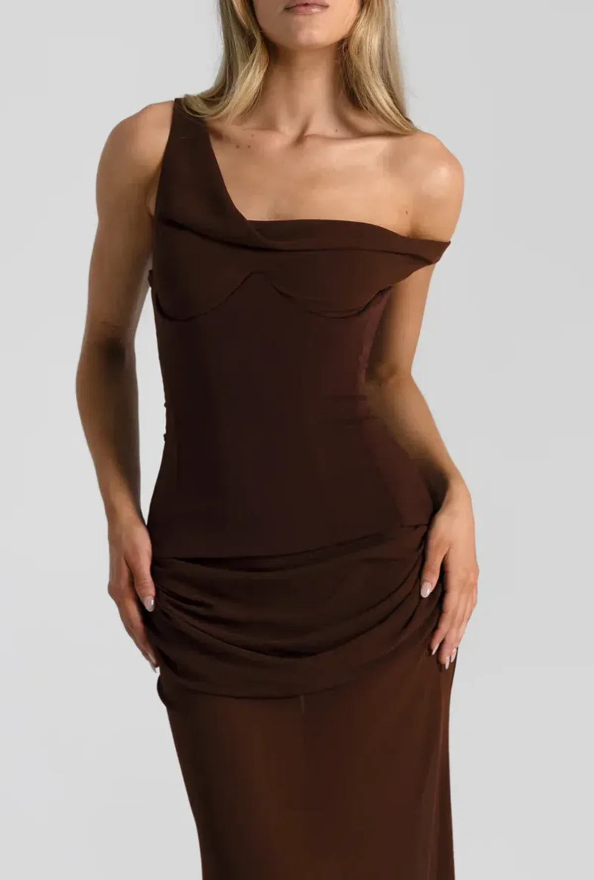 Natalie Rolt Cadence Gown in Espresso Brown Size 6 - Image 4
