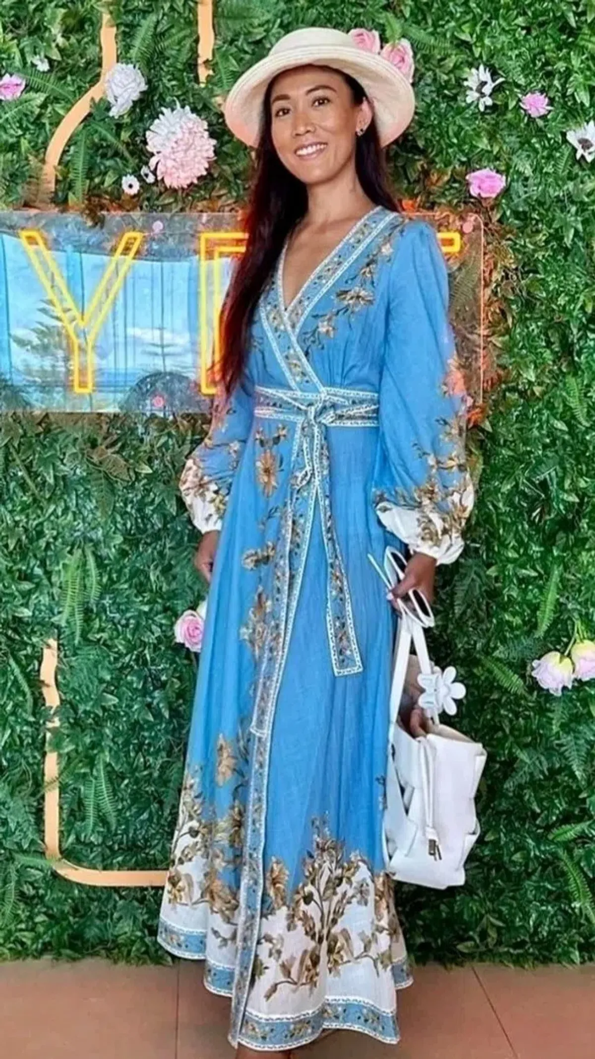 Zimmerman Chintz Wrap Midi Dress in Blue Daisy Floral 0 / 10 - Image 11