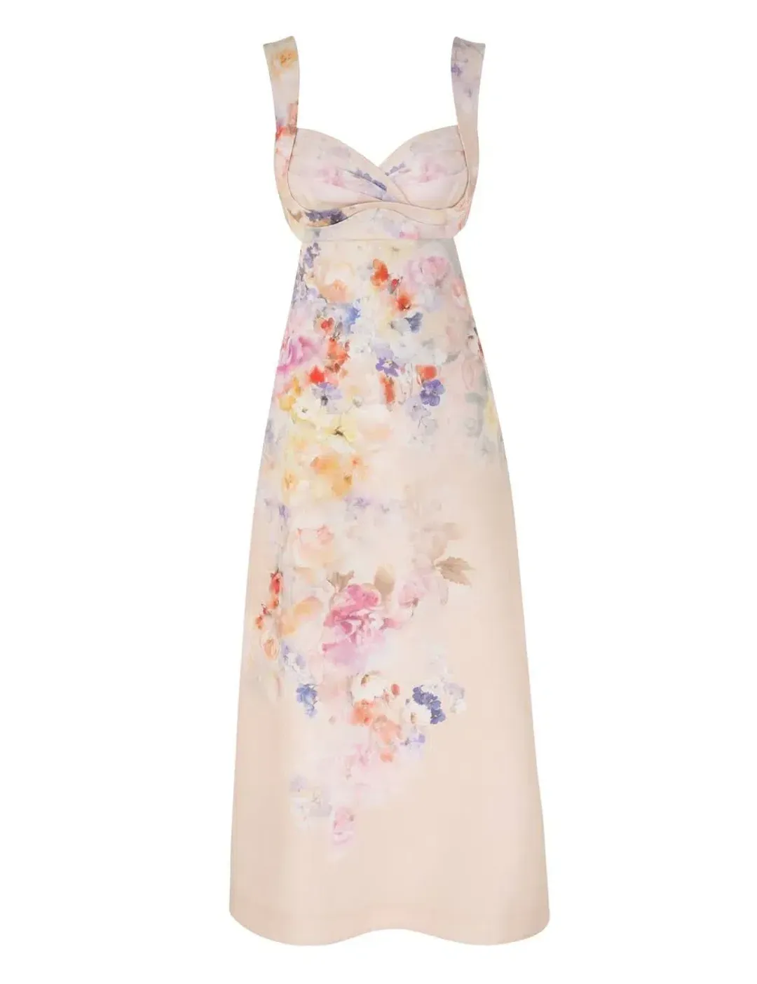 ZIMMERMANN CRUSH MIDI DRESS IN MULTI FLORAL SIZE 2/12 AU for rent on The Volte - main image