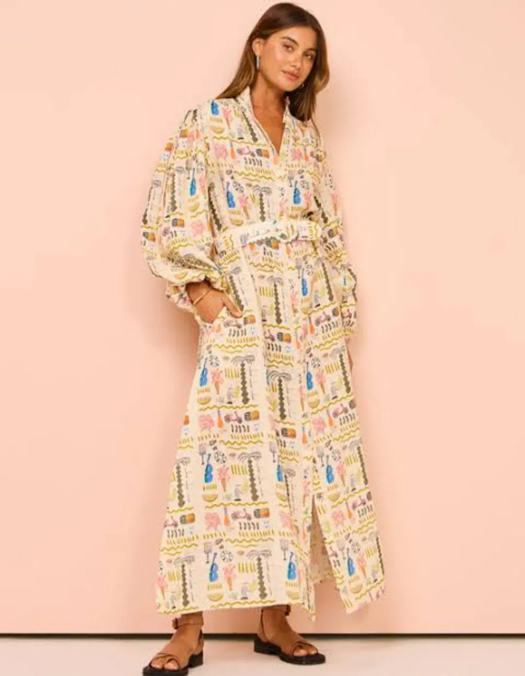 Palm Noosa Noddy Maxi Dress in Verona Print Size 10 for rent on The Volte - main image