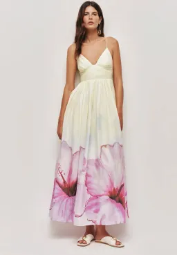 Aje Vacation Maxi Dress Hibiscus print size 8 for rent on The Volte - image 2