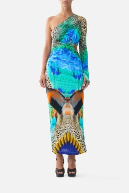Camilla One Shoulder Jersey Cut Out Jungle Flight Dress XS for rent on The Volte - image 1