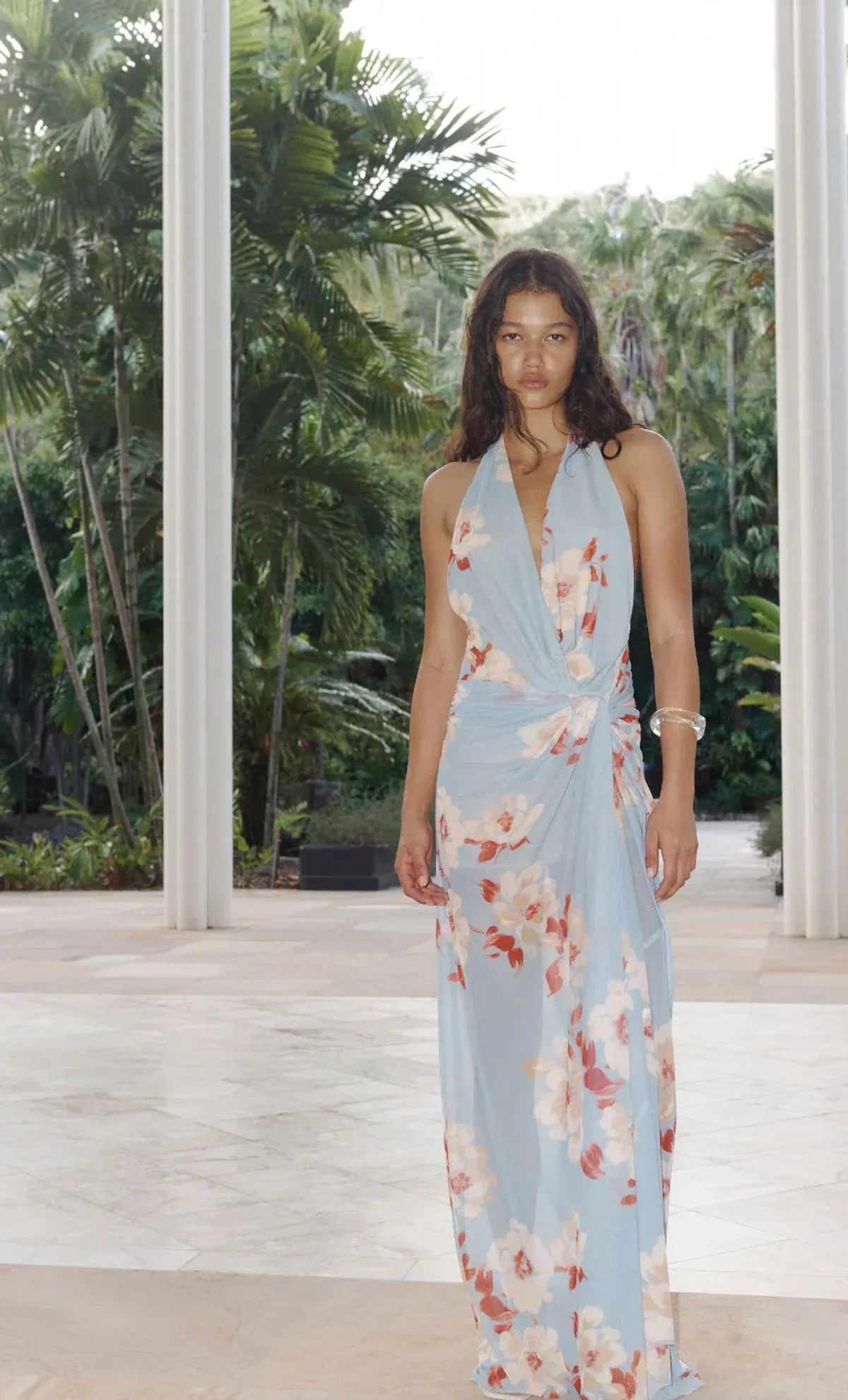 Bec and Bridge Calliope Drape Maxi Dress Sonara Blue Floral Size XS / 6 AU - Image 2