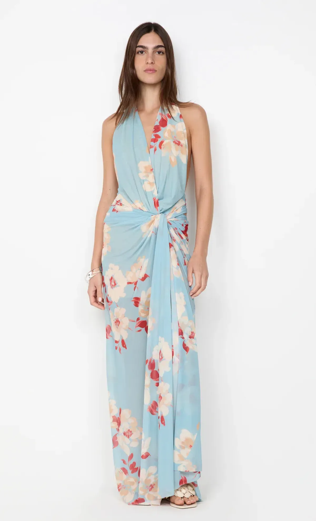Bec and Bridge Calliope Drape Maxi Dress Sonara Blue Floral Size XS / 6 AU - Image 1