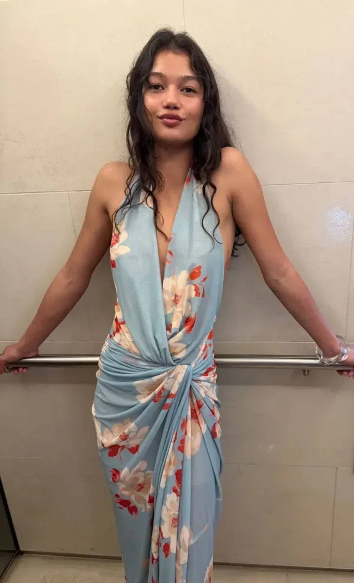 Bec and Bridge Calliope Drape Maxi Dress Sonara Blue Floral Size XS / 6 AU - Image 7