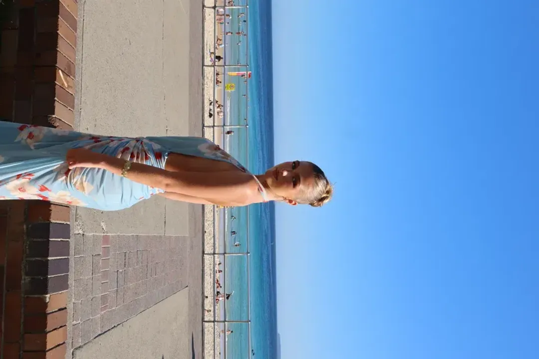 Bec and Bridge Calliope Drape Maxi Dress Sonara Blue Floral Size XS / 6 AU for rent on The Volte - main image