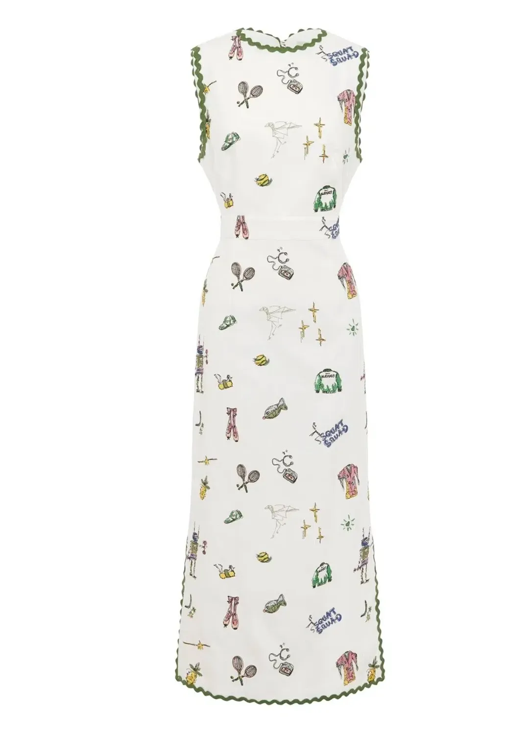 Alemais Play Embroidered Midi Dress 100% linen, Size 14 for rent on The Volte - main image