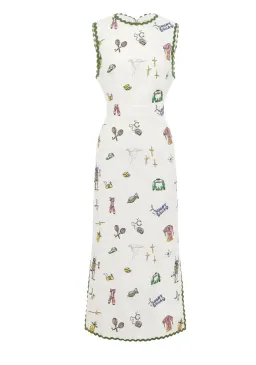 Alemais Play Embroidered Midi Dress 100% linen, Size 14 for rent on The Volte - image 6