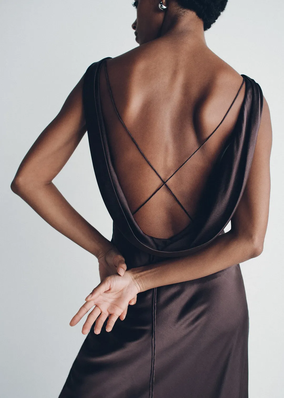 Hansen And Gretel Clara Bias Dress Cognac Size 16 for rent on The Volte - main image