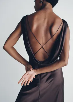 Hansen And Gretel Clara Bias Dress Cognac Size 16 for rent on The Volte - image 2