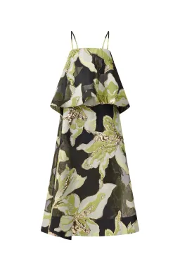 Elliatt Elysia Tiered Gown in Black and Green Floral Size XS / AU 6 for rent on The Volte - image 5