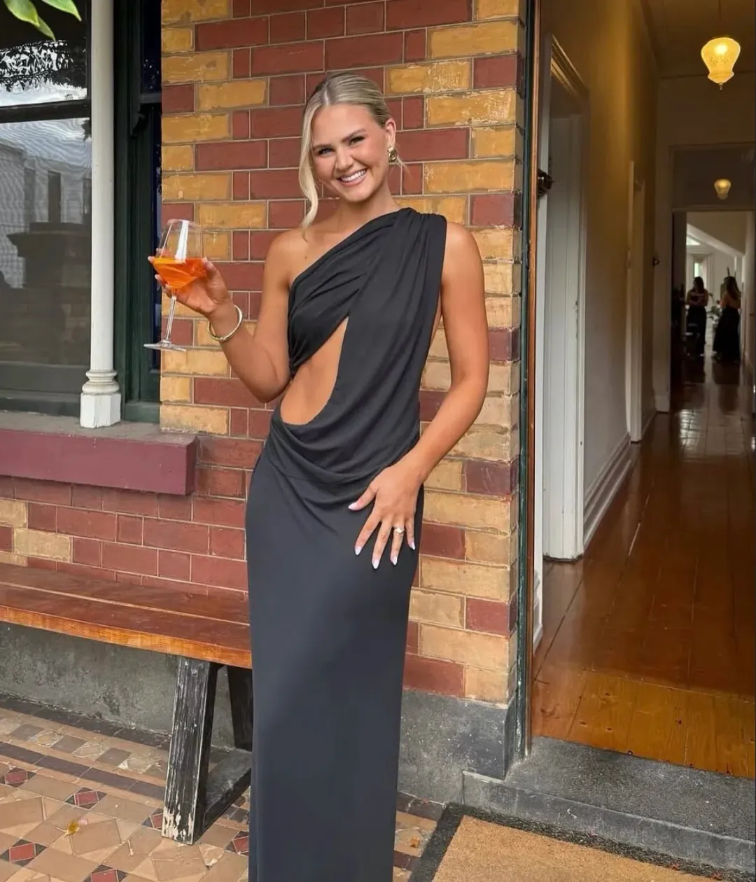 misha the solstice cupro dress black for rent on The Volte - main image