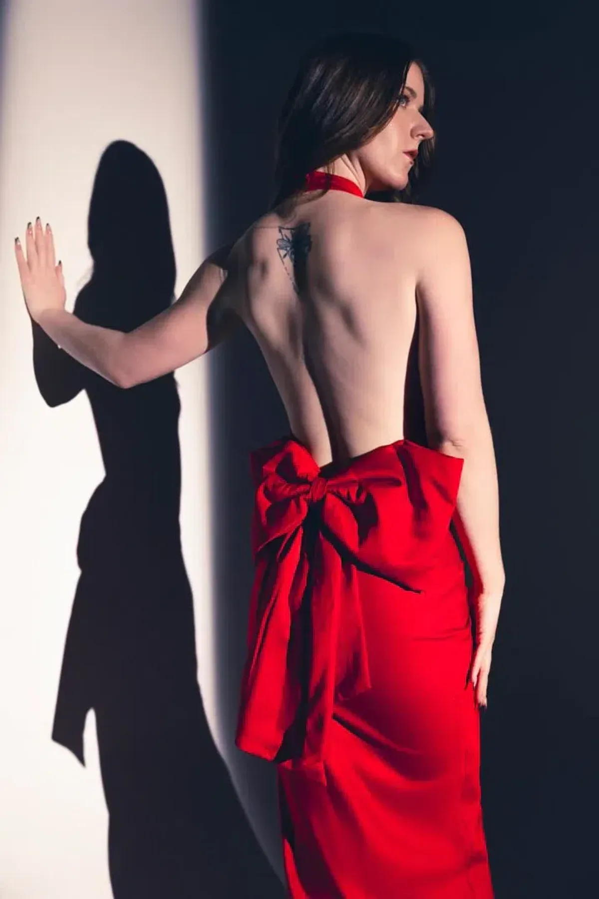 HOUSE OF CB Ilaria Red Bow Halter Dress Size XS - Image 2