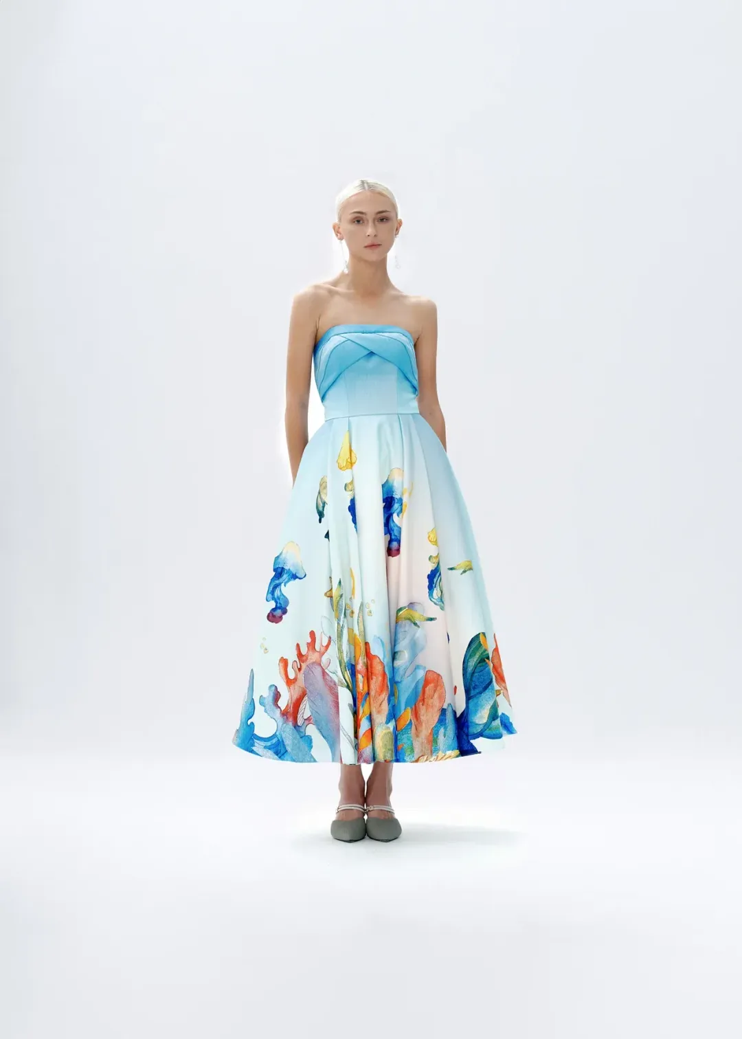 Justin Tong AQUARELLE MIDI DRESS for rent on The Volte - main image