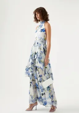 Aje Sienna Maxi Dress Lavenders of Provence Halterneck Size 16 for rent on The Volte - image 1