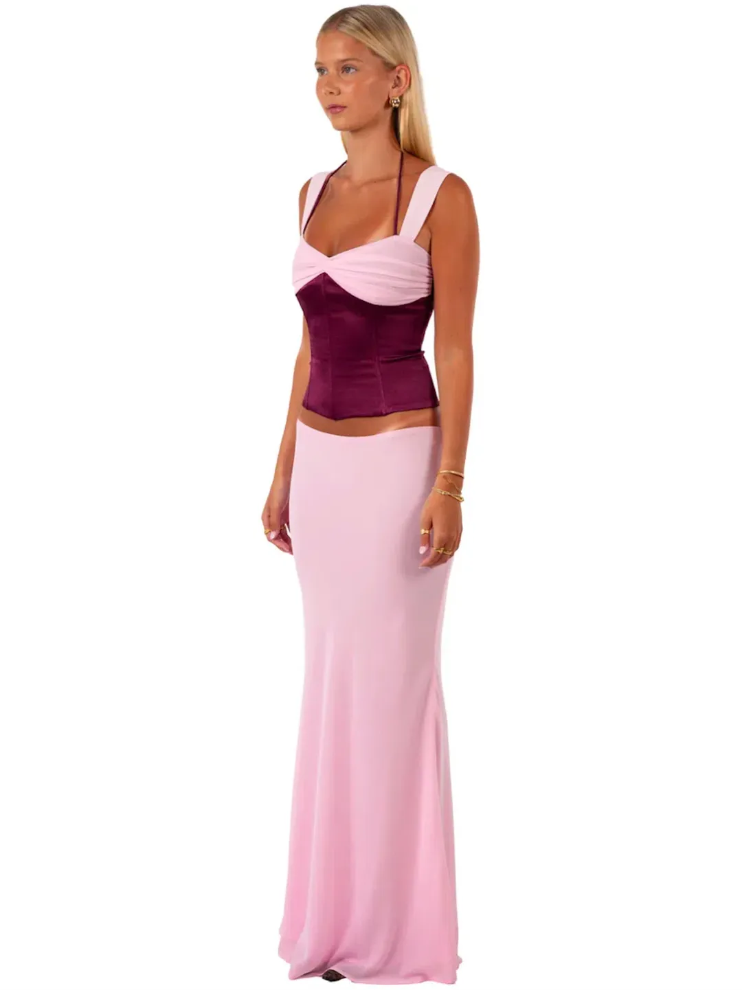 I AM DELILAH SCARLETT MAXI SKIRT & CORSET. SIZE XS / AU 6-8 for rent on The Volte - main image