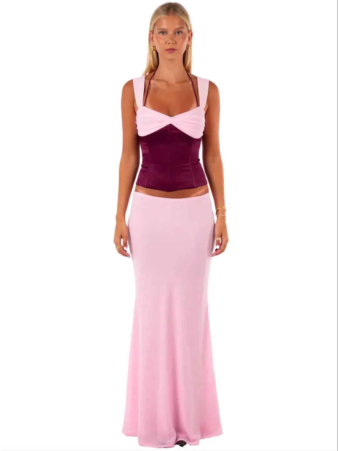 I AM DELILAH SCARLETT MAXI SKIRT & CORSET. SIZE XS / AU 6-8 for rent on The Volte - main image