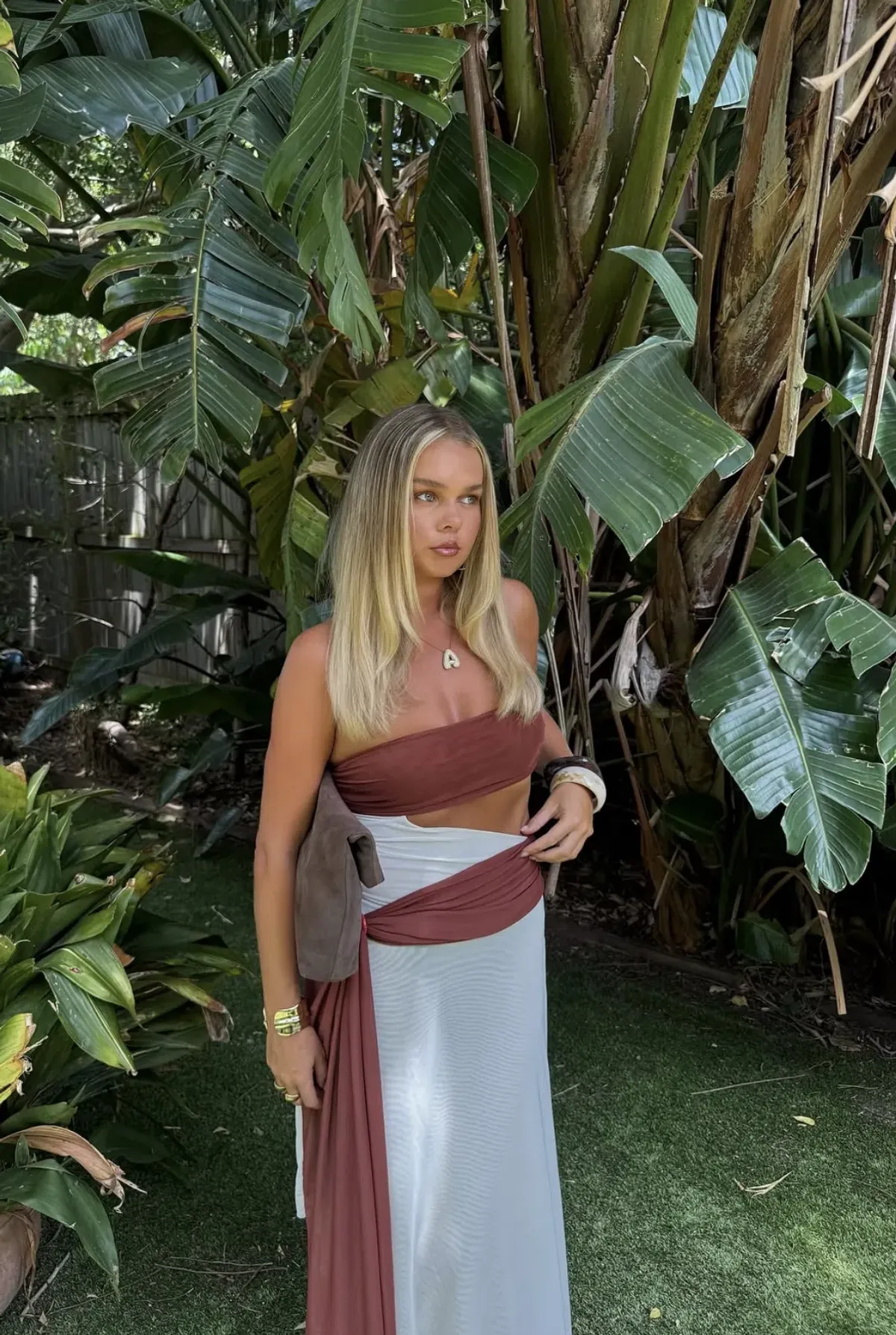 Bec and Bridge Ayla Strapless Maxi Dress In Rust Butter Cream in Size 8 / Small AU - Image 4