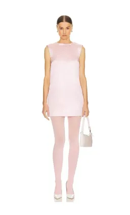 Helsa Heavy Satin Bow Backless Mini Dress Pale Pink Size S for rent on The Volte - image 8