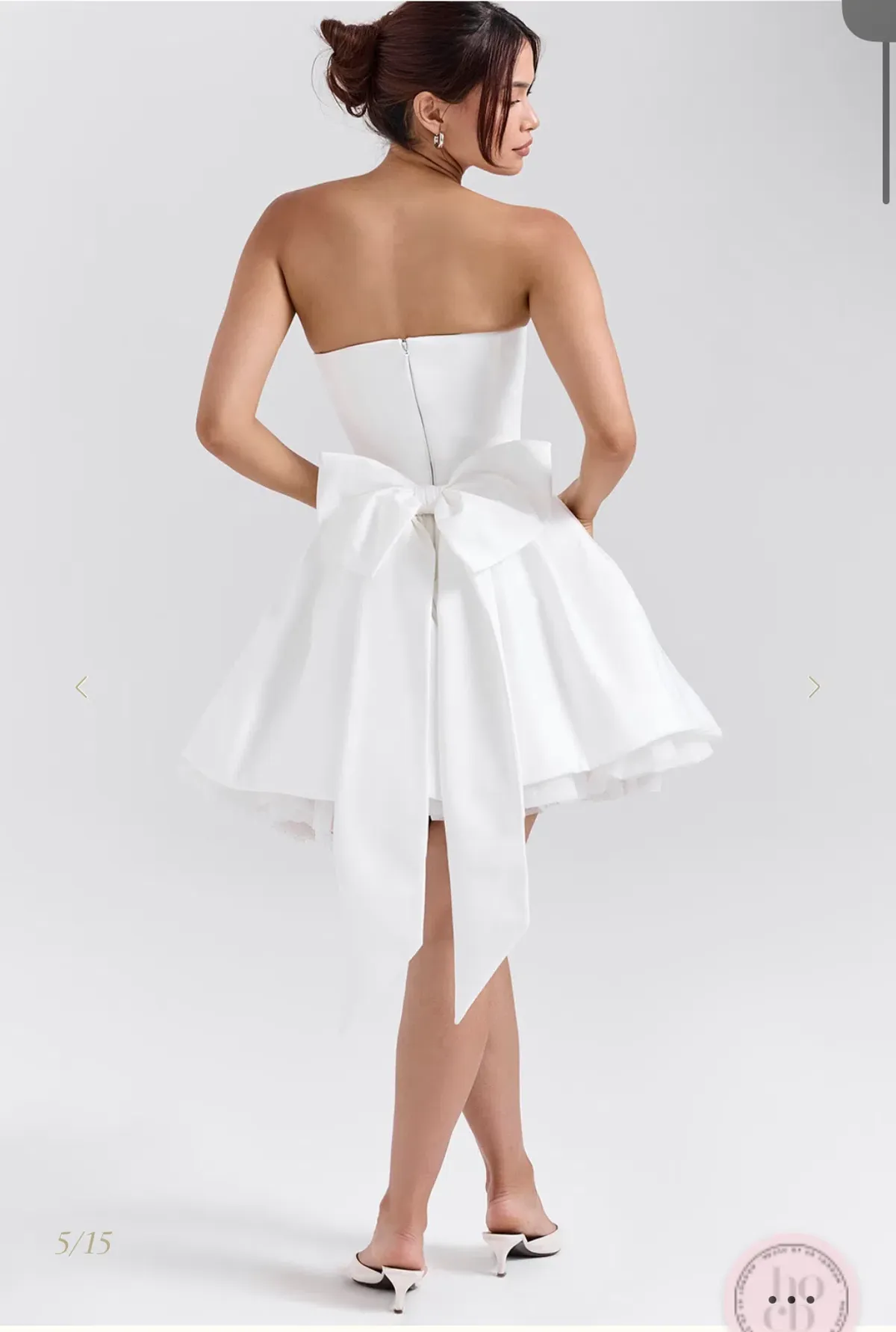 White satin bow mini dress - Image 5