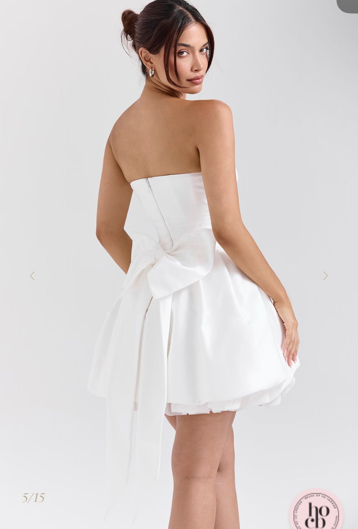 White satin bow mini dress - Image 6