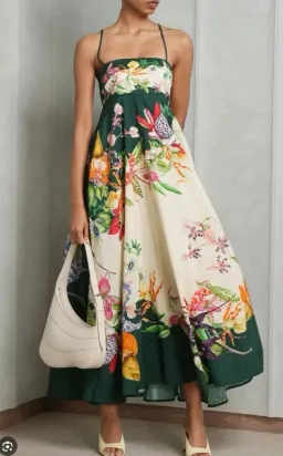 Alemais Aggie Sundress Green Floral Size 10 for rent on The Volte - image 1