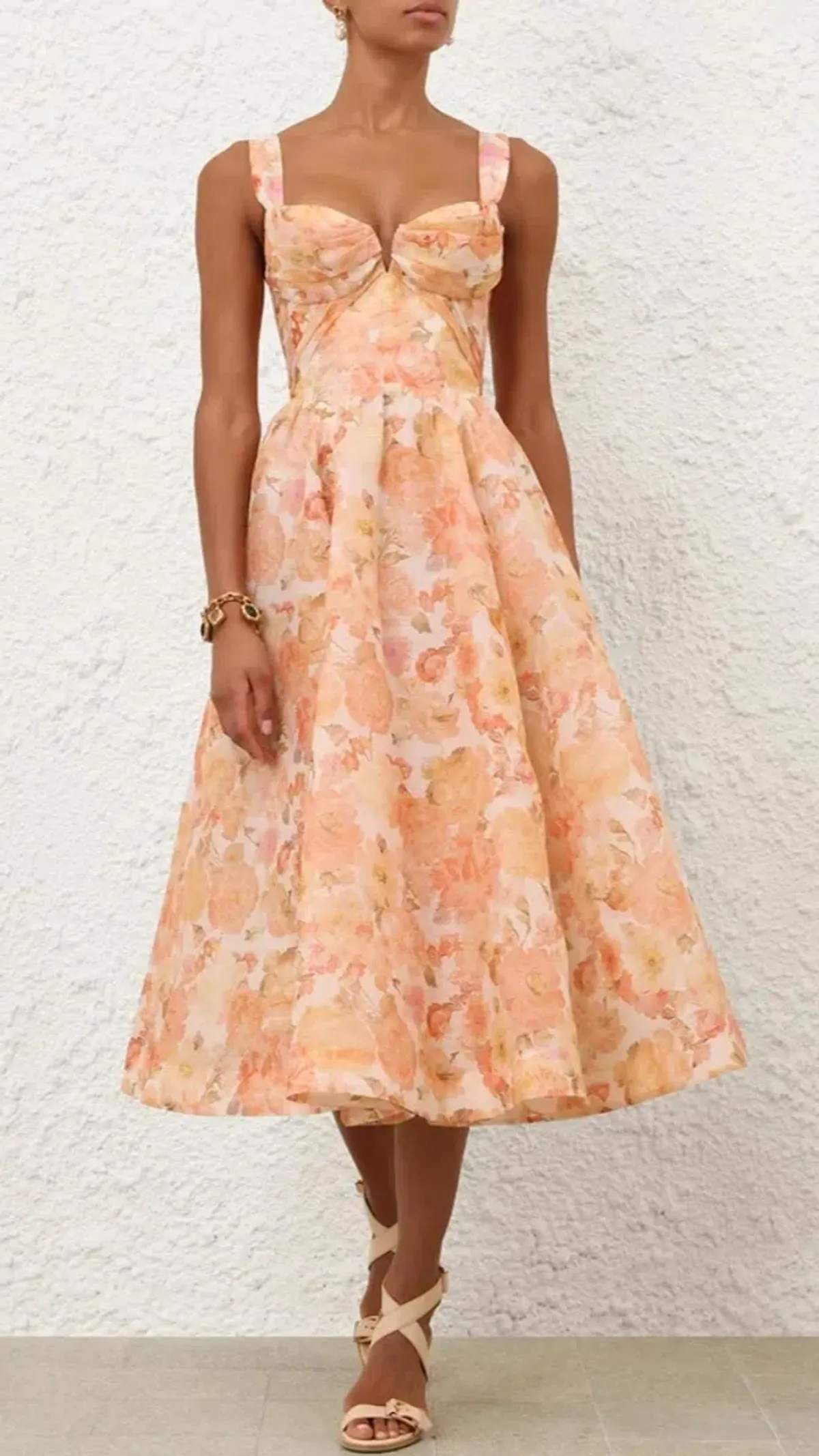 Zimmermann Rebellion Drape Midi Dress in Golden Bloom - Image 2