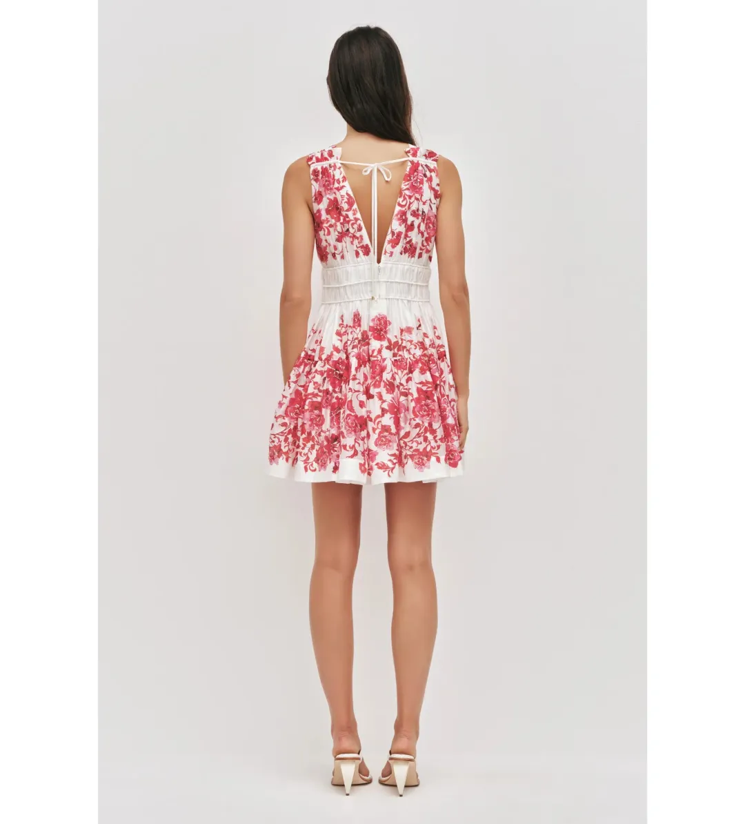 Aje Casia Mini Dress Rose Ink Red Size AU 10 for rent on The Volte - main image