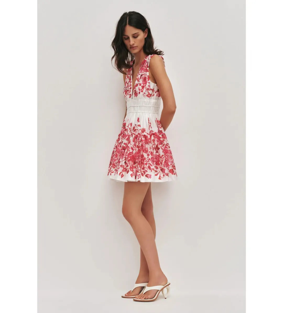 Aje Casia Mini Dress Rose Ink Red Size AU 10 for rent on The Volte - main image