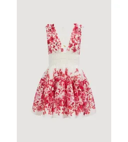 Aje Casia Mini Dress Rose Ink Red Size AU 10 for rent on The Volte - image 5