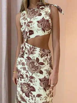 SIR THE LABEL REI KNOT MAXI DRESS IN FLORAL SIZE 6 for rent on The Volte - image 3