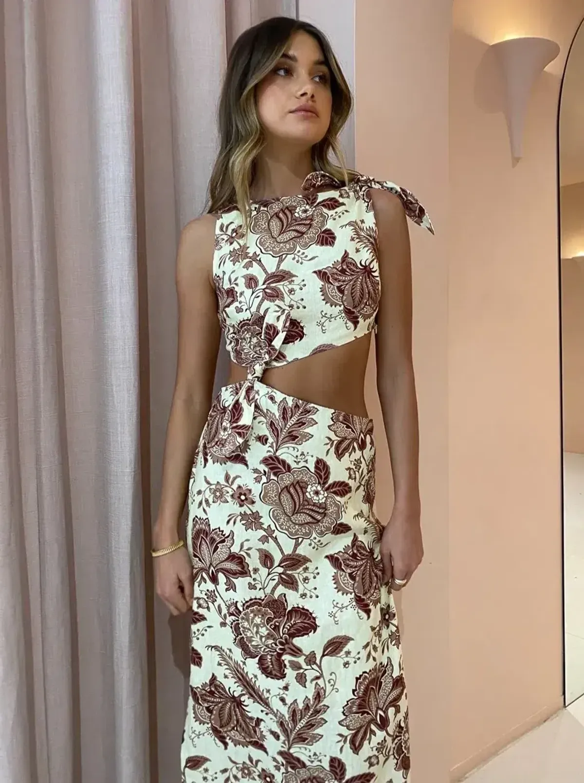 SIR THE LABEL REI KNOT MAXI DRESS IN FLORAL SIZE 6 for rent on The Volte - main image