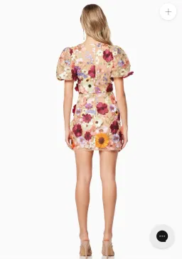 Rosalind 3D Floral Mini Dress in Pink for rent on The Volte - image 2