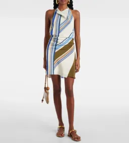 Sir The Label Thistle Halter Mini Dress in Blue Baiadera Size 1 AU 8 for rent on The Volte - image 1