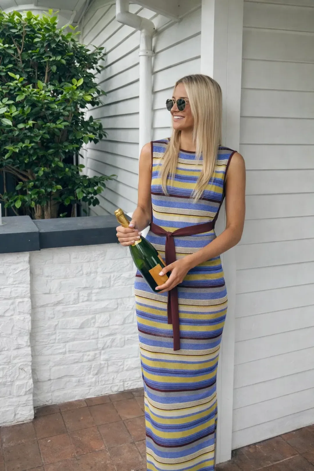 Sir The Label Coastline Tie Dress size 0 / 6 Cali Stripe for rent on The Volte - main image