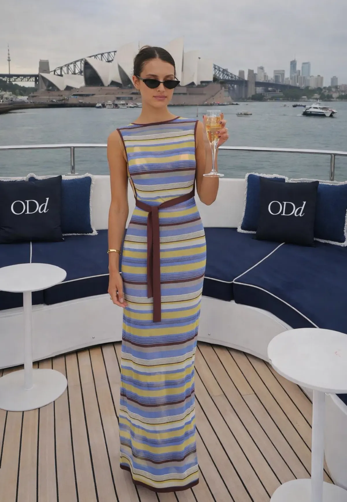 Sir The Label Coastline Tie Dress size 2 / 10 Cali Stripe for rent on The Volte - main image