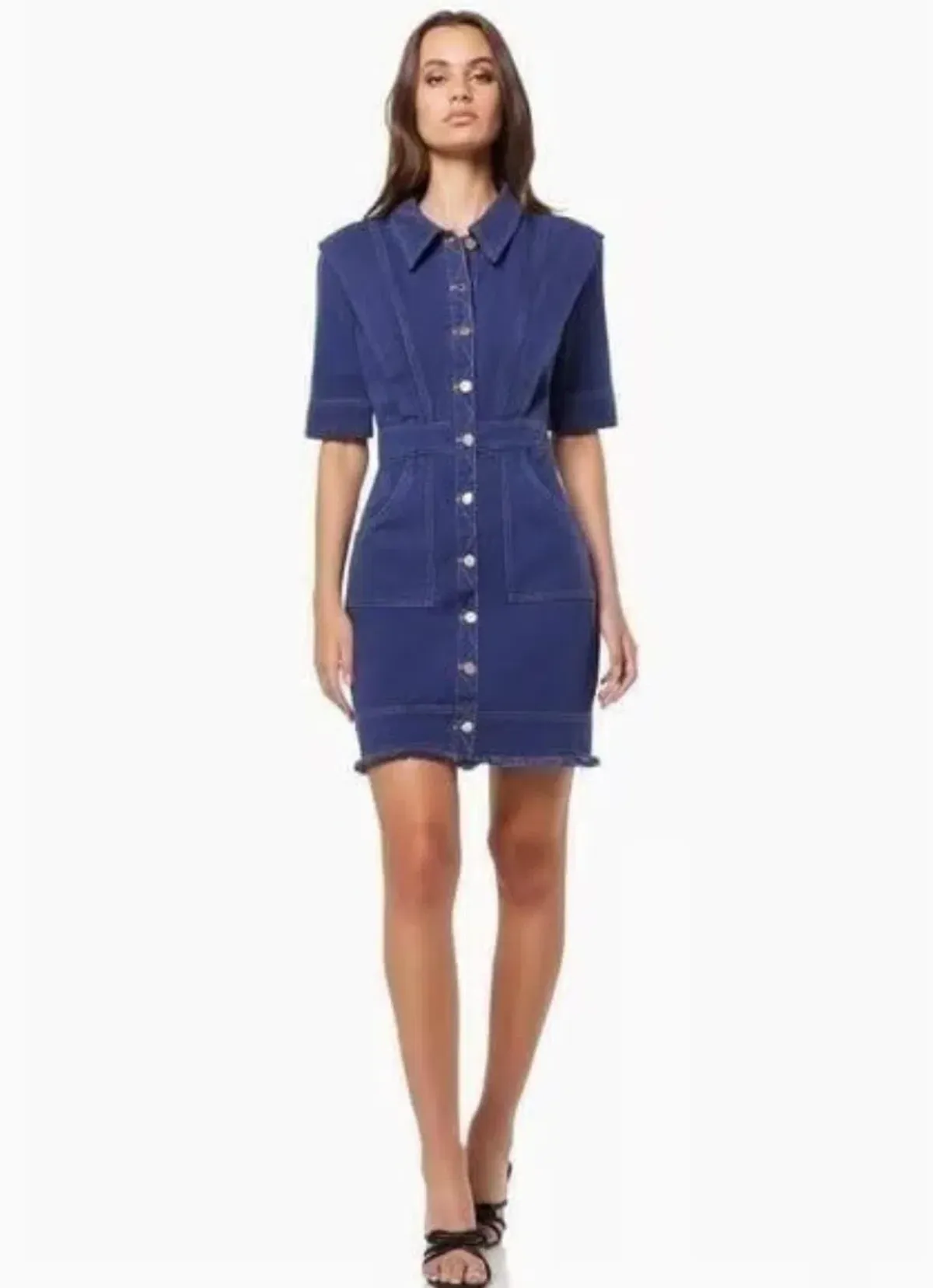 ELLIATT Moulten Demin Mini Dress in Indigo Birthday Brunch Dress - Image 1